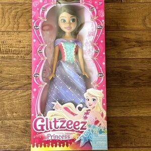 Glitzeez Princess Doll 18" Brown Hair Brown Eyes New NIB